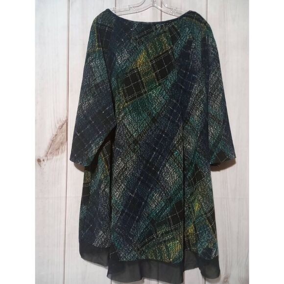 Catherine's Shirt Ladies 2x Navy‎ Black Blue Short Sleeve - Picture 2 of 7